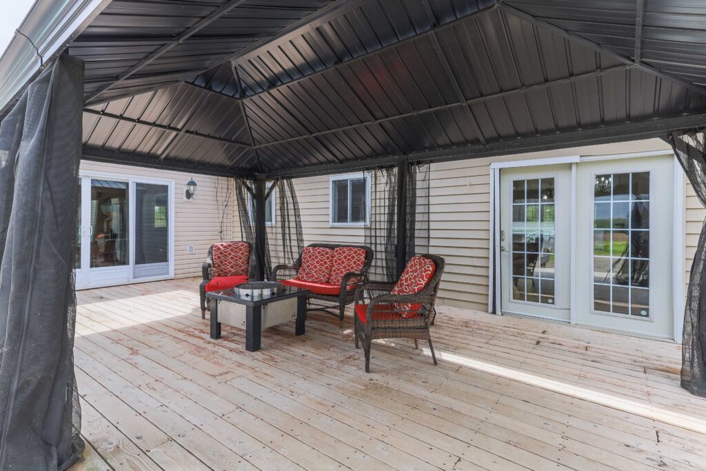 Covered Deck with Propane Fireplace